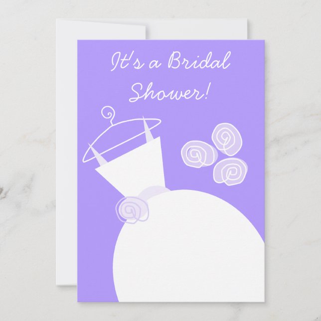 Invitación a la ducha de Boda Gown Purple (Anverso)
