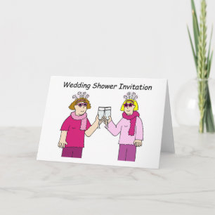 Invitación a la ducha de boda lesbiana.