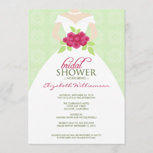 Invitación a la ducha de Boda (menta)