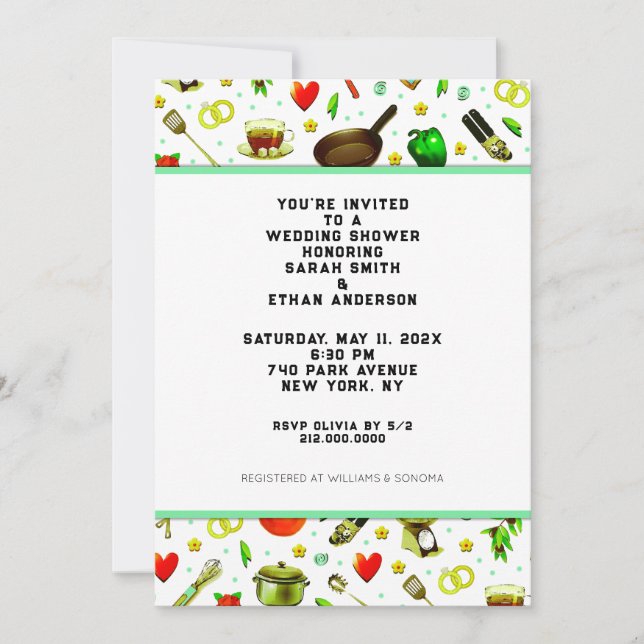 Invitación a la ducha de bodas (Anverso)