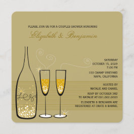 Invitación a la ducha de bodas con bullicio de cha