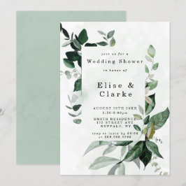Invitación a la ducha de bodas de eucalipto verde 