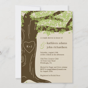 Invitación a la ducha de bodas de roble