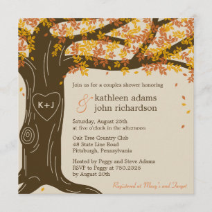 Invitación a la ducha de bodas de roble