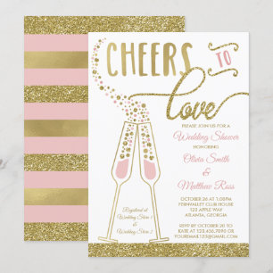Invitación a la ducha de bodas, Purpurina/Relieve