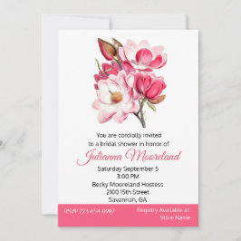 Invitación a la ducha de bonito de Magnolias rosad