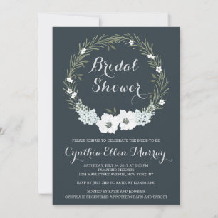 Invitación a la ducha de bonito en flor de novia