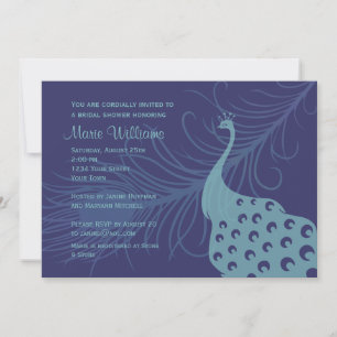 Invitación a la ducha de bonito Peacock Bridal