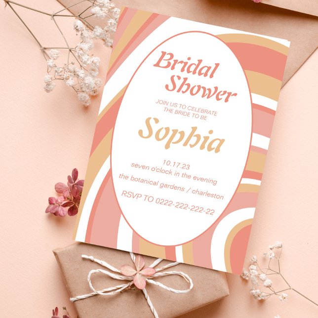 Invitación a la ducha de BRIDAL hippie RETRO GROOV (Subido por el creador)