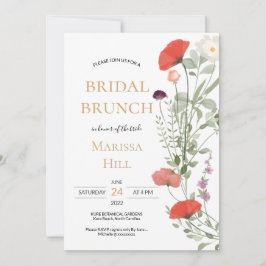 Invitación a la ducha de bridas con flores silvest