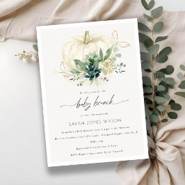 Invitación a la ducha de brunch con calabaza azul