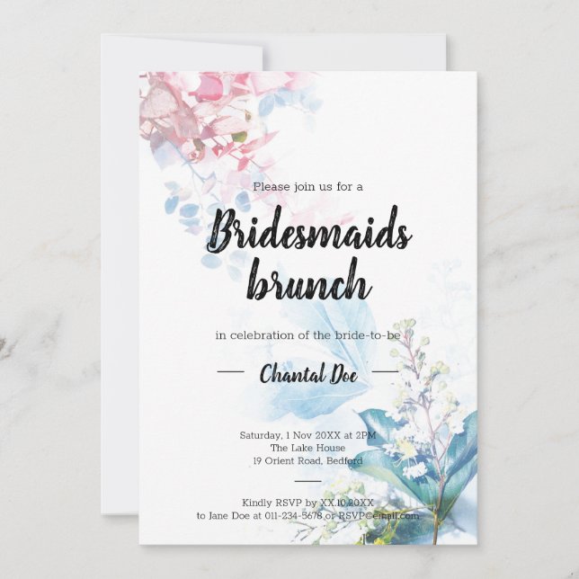 Invitación a la ducha de brunch de las damas de ho (Anverso)