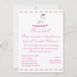 Invitación a la ducha de caballos rocosos rosa y b