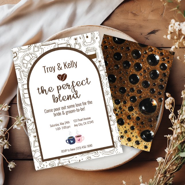 Invitación a la ducha de café con temas de boda (Subido por el creador)