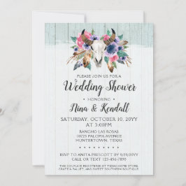 Invitación a la ducha de casamiento de cráneo de v