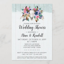 Invitación a la ducha de casamiento de cráneo de v