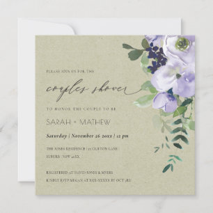 Invitación a la ducha de cerdos de Kraft violeta m