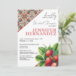 Invitación a la ducha de cerezas de fresa