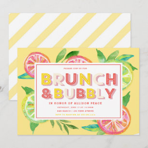 Invitación a la ducha de cítricos Brunch y bubbly