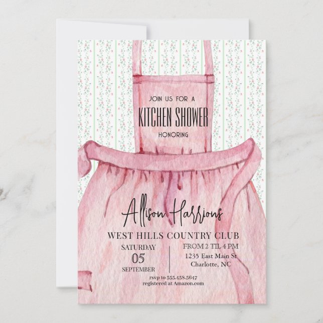 Invitación a la ducha de cocina, stock la cocina (Anverso)