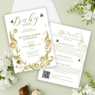 Invitación a la ducha de código QR todo en un bebé
