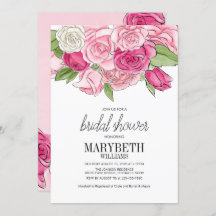 Invitación a la ducha de color rosa rosa rosa rosa