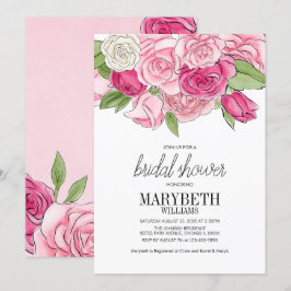 Invitación a la ducha de color rosa rosa rosa rosa
