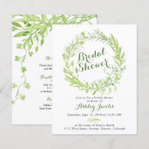 Invitación a la ducha de color Wreath Bridal Water