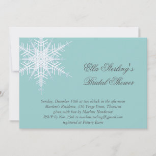 Invitación a la ducha de copos de nieve blanco/tur