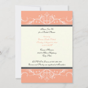 Invitación a la ducha de coral blanco ornamental