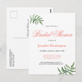Invitación a la ducha de corales botánicos moderno