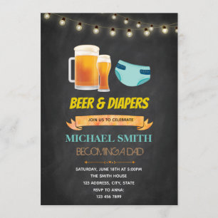 Invitación a la ducha de cumpleaños de cerveza y p