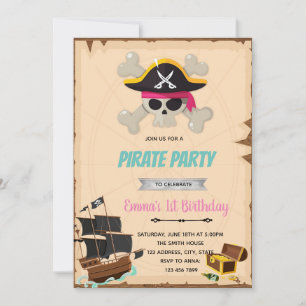 Invitación a la ducha de cumpleaños del chica pira