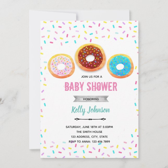Invitación a la ducha de donut (Anverso)