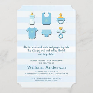 Invitación a la ducha de elementos Baby Boy