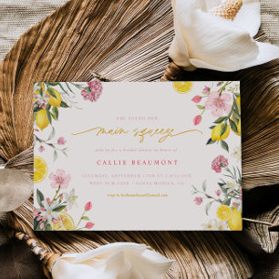 Invitación a la ducha de Fiesta de limón esquisto 