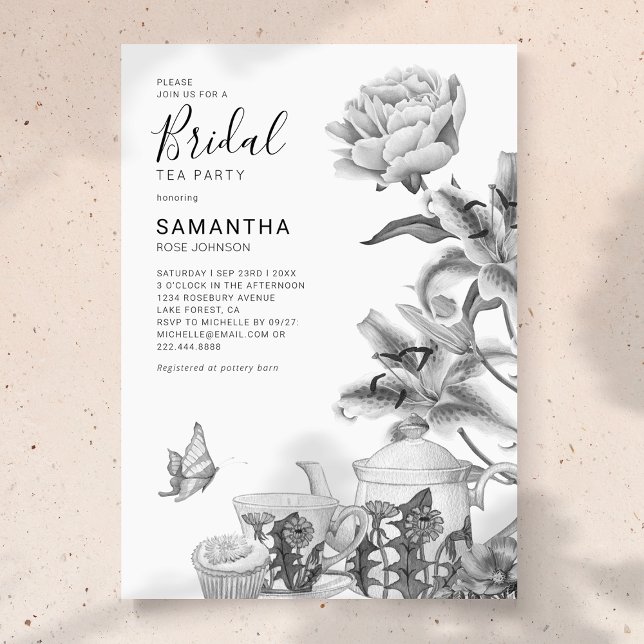 Invitación a la ducha de Fiesta de té floral vinta (Subido por el creador)