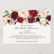 Invitación a la ducha de flores de Borgoña