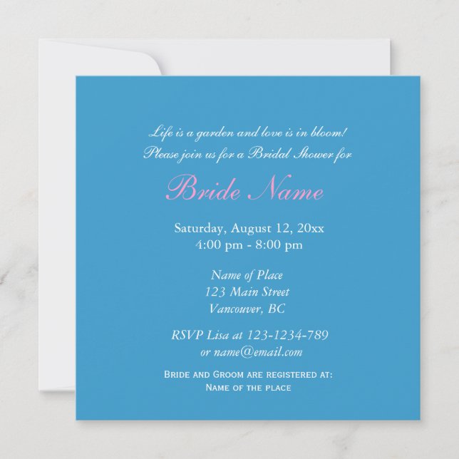 Invitación a la ducha de flores de magnolia rosa (Anverso)