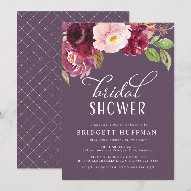 Invitación a la ducha de flores en el baño de Borg (Anverso / Reverso)