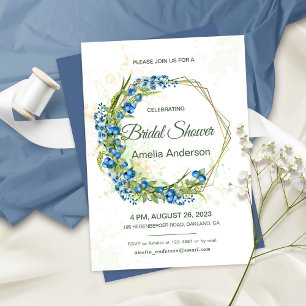 Invitación a la ducha de flores salvajes Blueberry