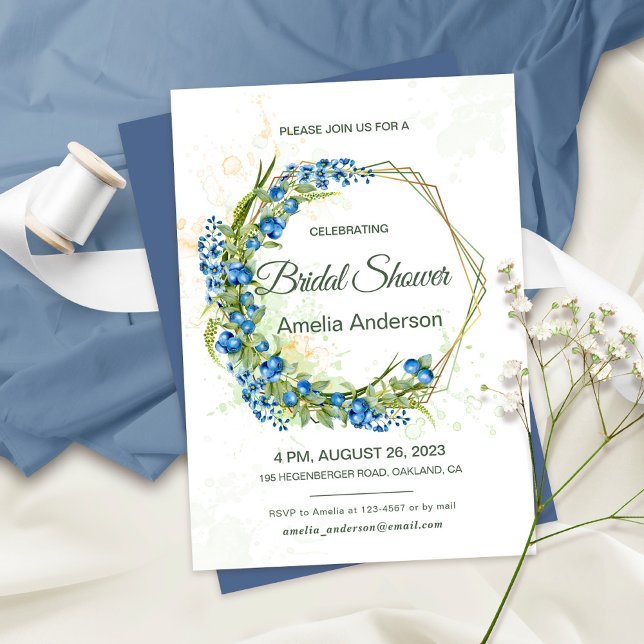 Invitación a la ducha de flores salvajes Blueberry (Subido por el creador)