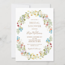 Invitación a la ducha de flores silvestres