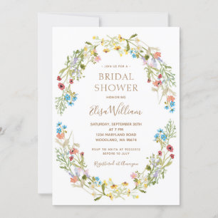 Invitación a la ducha de flores silvestres