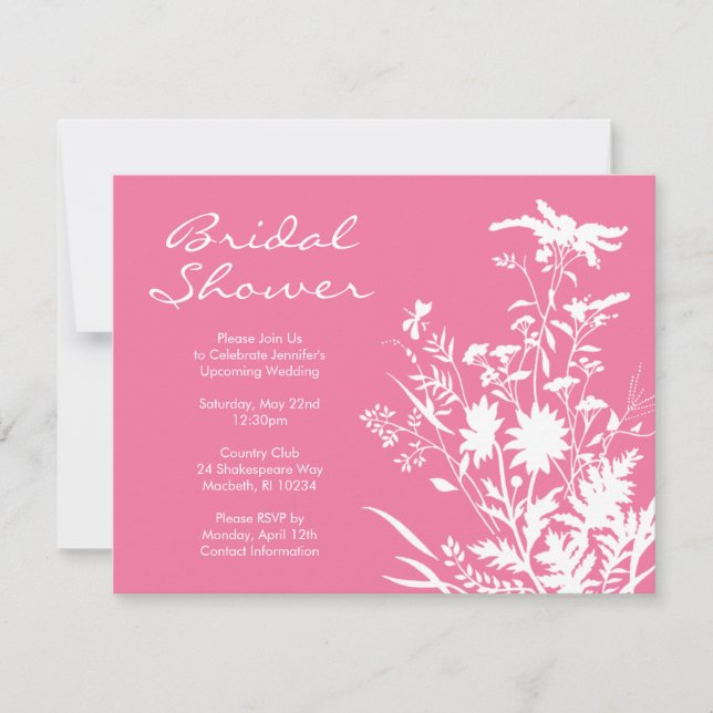 Invitación a la ducha de flores silvestres (Anverso)