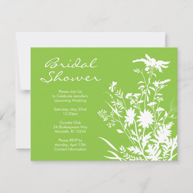 Invitación a la ducha de flores silvestres (Anverso)
