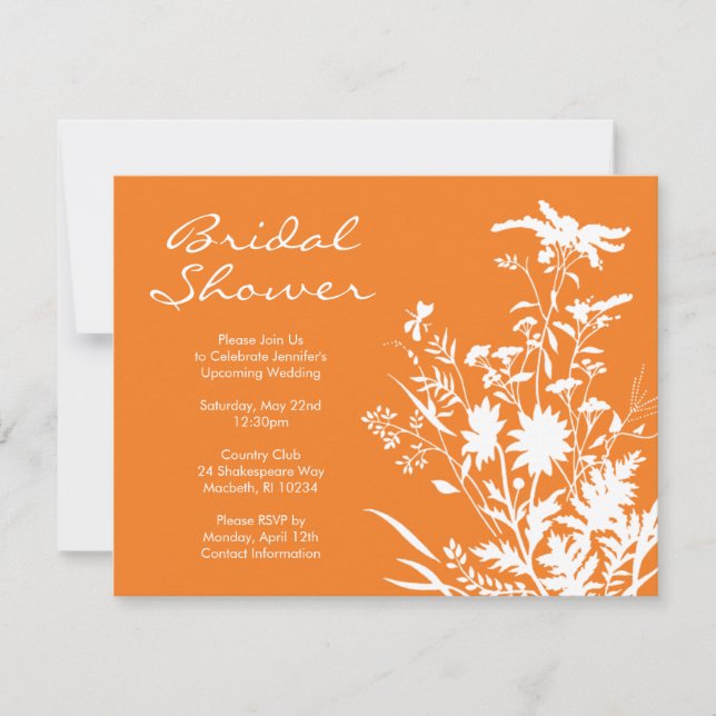 Invitación a la ducha de flores silvestres (Anverso)