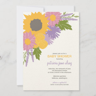Invitación a la ducha de flores silvestres