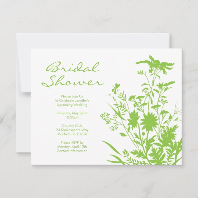 Invitación a la ducha de flores silvestres (Anverso)