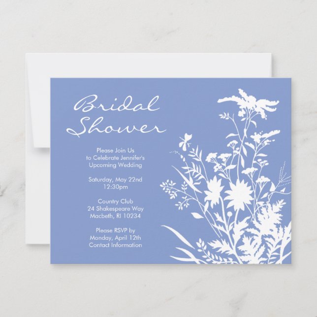 Invitación a la ducha de flores silvestres (Anverso)